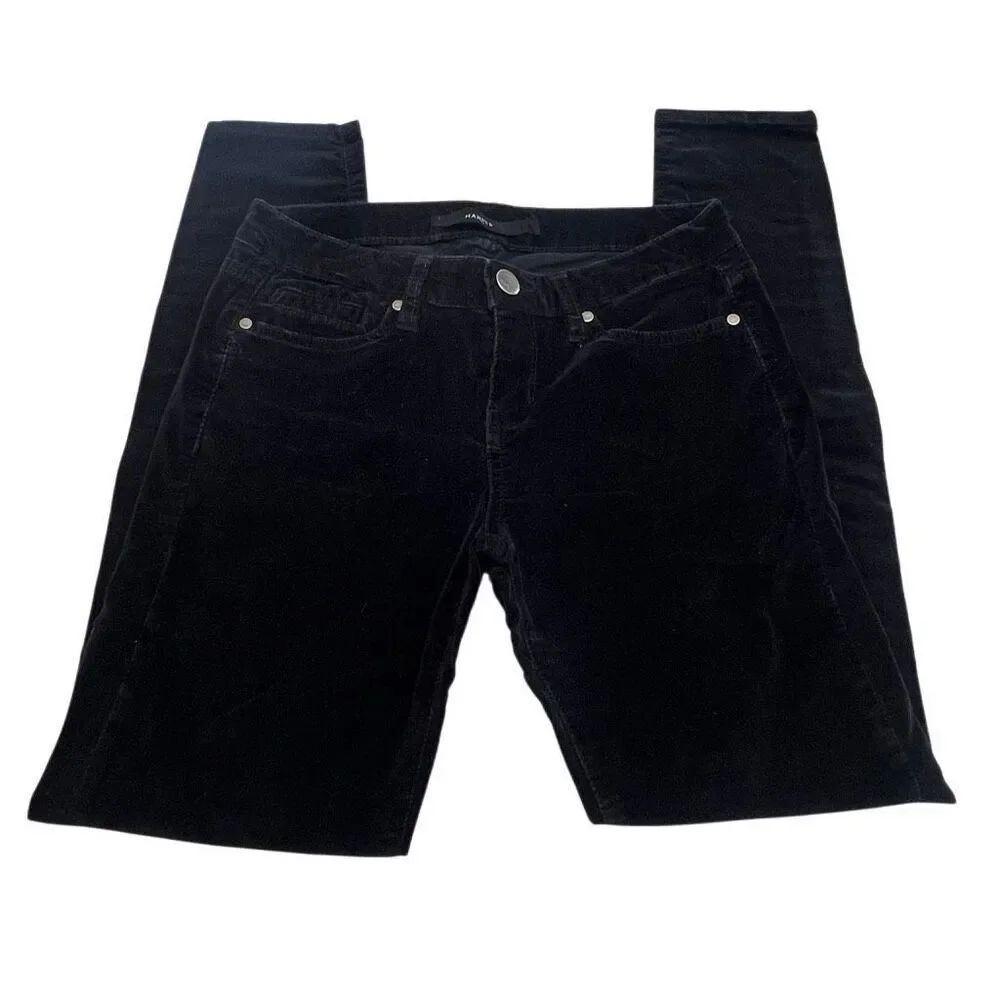 Harper Black Velveteen Skinny Leg Pants Size 26